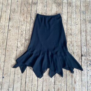 Vintage 1990s "Vamp" Asymmetrical Cut Midi Skirt
